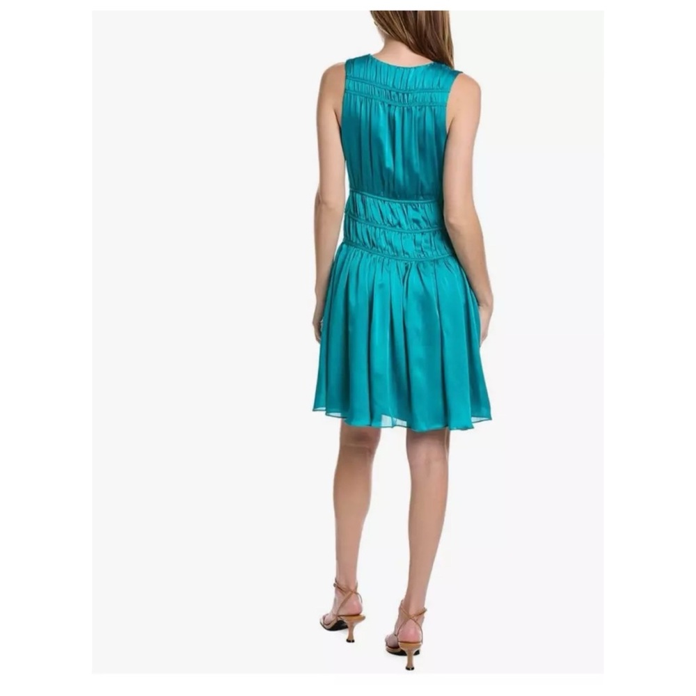 Trina Turk Ruched Islander Shirred A-Line Dress Size 12 - Picture 2 of 7